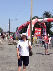 Mum at the 1km point of the 12th stage of the Tour de France
