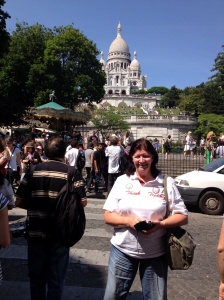 At the base of the steps at Sacre Coeur