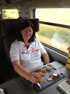 Mum in first class on the Eurostar